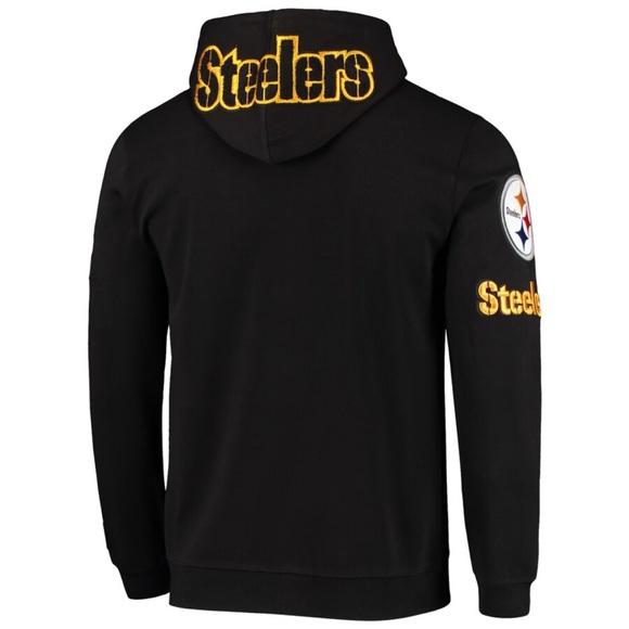 Pittsburgh Steelers Pro Standard Black Logo Pullover Cotton Embroidered Hoodie S - Picture 3 of 7